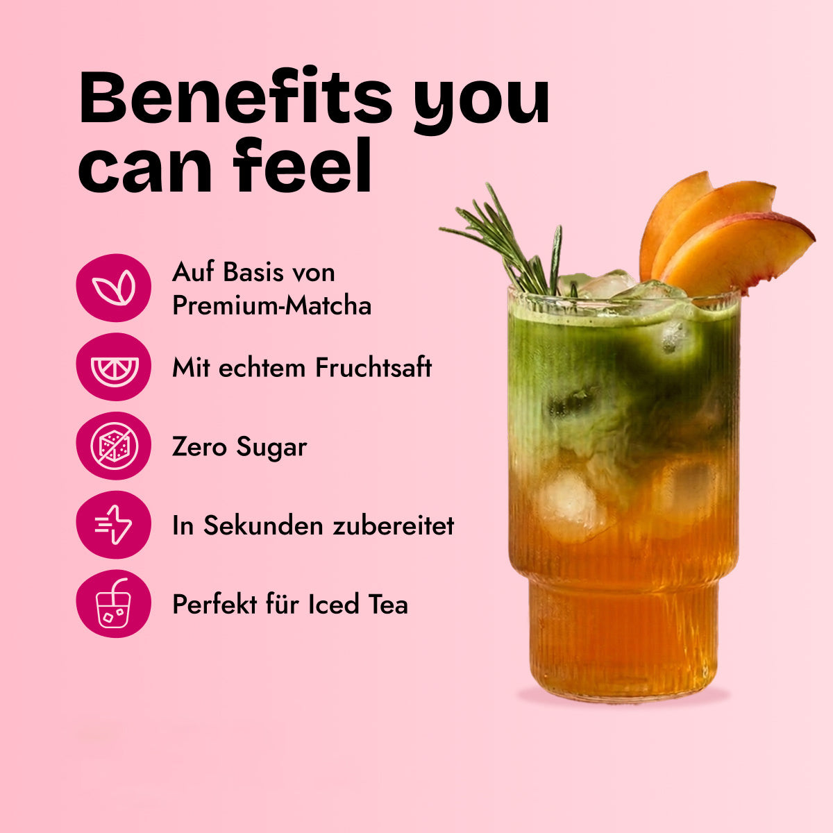 Matcha IceTea Konzentrat - Yuzu-Peach Zero Sugar