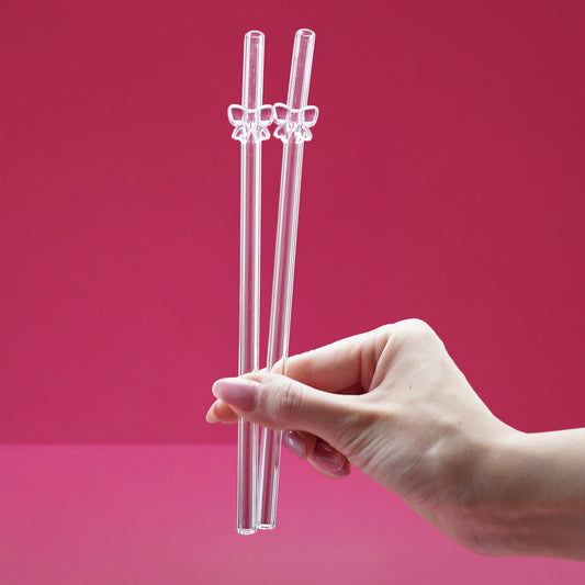 Glas Strohhalme "Ribbon"